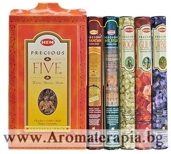 Ароматни Пръчици - Комплект Пет Безценни Аромата (Five Gift Pack Incense) HEM Corporation
