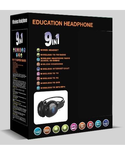 Безжични Слушалки 9-в-1 HI-FI Мултимедиен Комплект