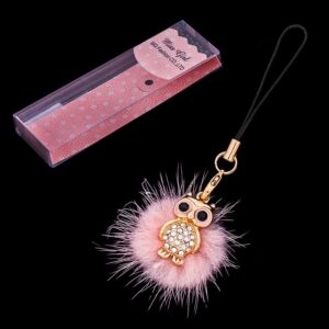 Луксозна Верижка за GSM с Инкрустирани Кристали - Бухал Miss Girl - GF33