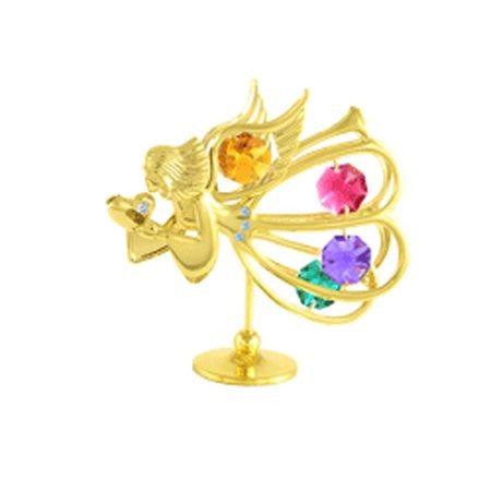 Миниатюра Ангел със сърце Злато Swarovski ® Crystal