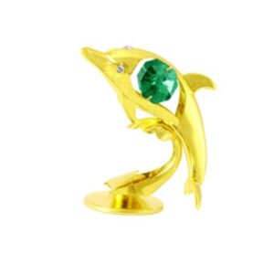 Миниатюра делфин злато Swarovski ® Crystal