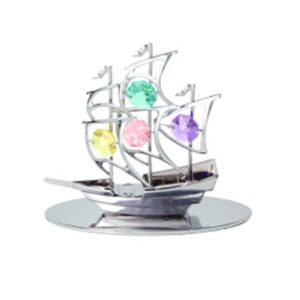 Миниатюра Кораб сребро Swarovski ® Crystal