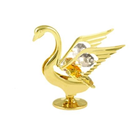 Миниатюра Лебед злато Swarovski ® Crystal