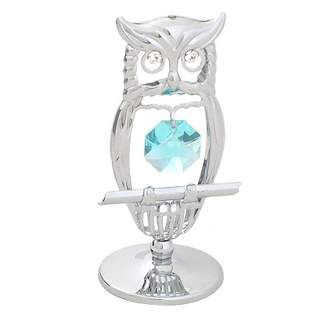 Миниатюра Сова Сребро Swarovski ® Crystal