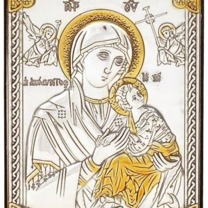 Икона света Богородица с Младенеца (Злато и Сребро)