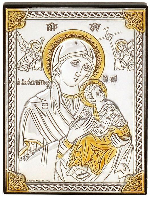 Икона света Богородица с Младенеца (Злато и Сребро)